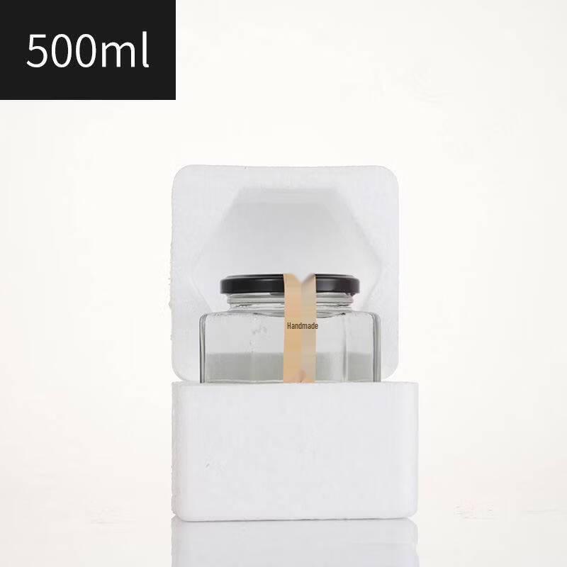 ZISIZ Hexagonal Glass Bottle with Lid