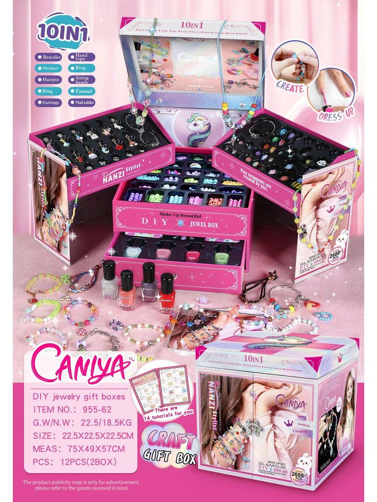 DIY Girls' Beaded Jewelry Gift Set: Handmade Bracelets & Necklaces