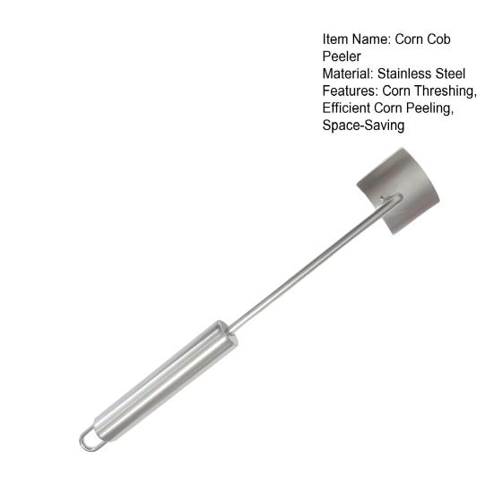 Stainless Steel Corn Cob Peeler Tool Magic Corn Stripper Easy Corn Thresher with Long Handle Sharp Blade Kitchen Gadget for Home Restaurant Use