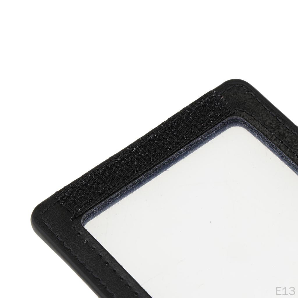 Badge Card Holder PU Leather Name Tag with 2 Slots