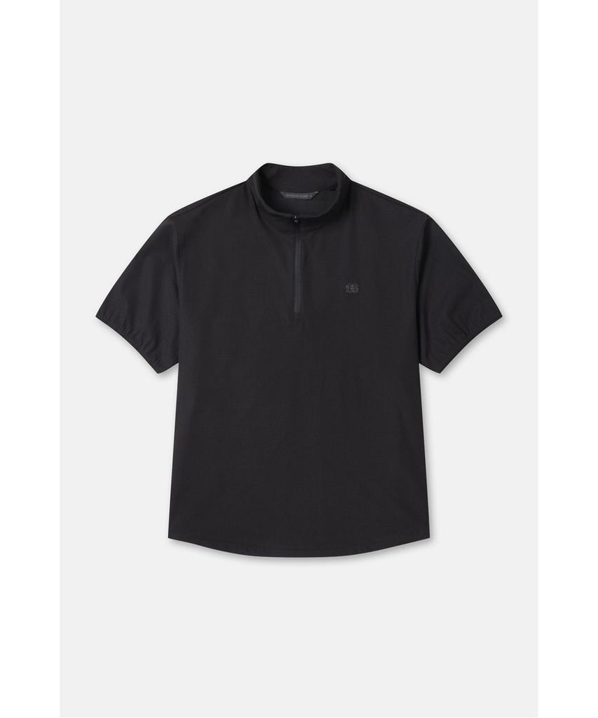 Koolongseupocheu Women'S Air Dot Zip-Up Short Sleeve T-Shirt Jktcm26262Blk