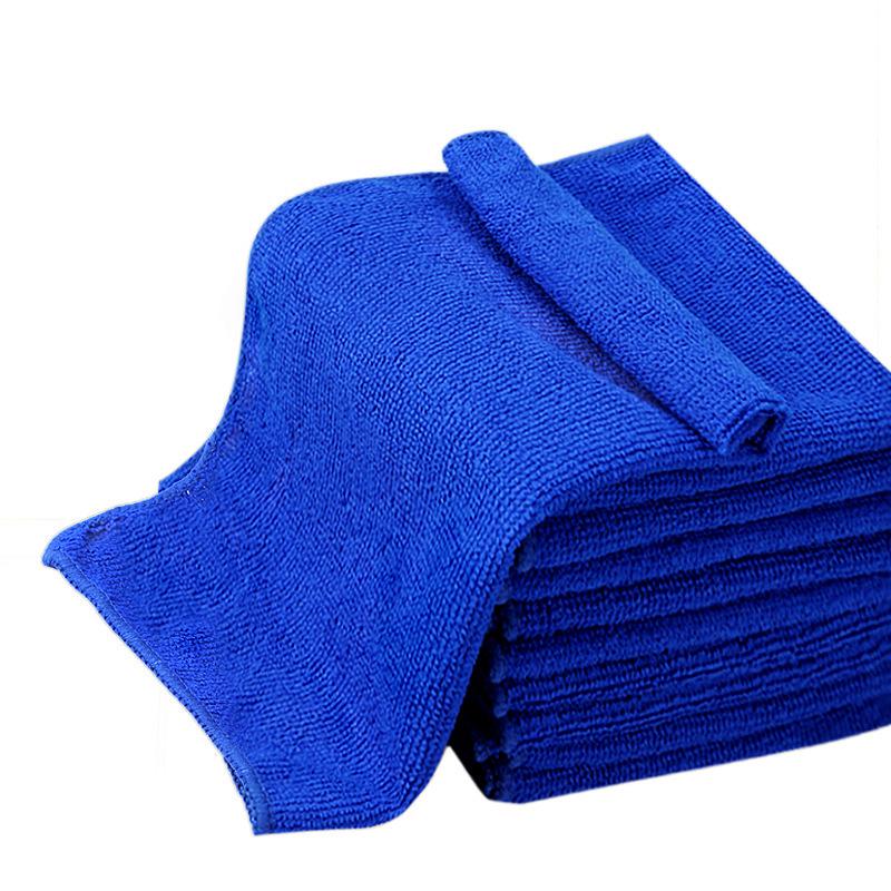 Microfiber Car Wash Towel, 30x30cm, Blue Edged Drying & Waxing Cloth.