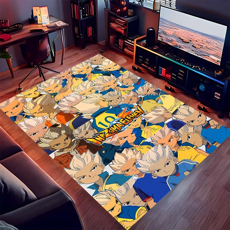 1pc Inazuma Eleven Print Area Rug - Soft,Washable Non-Slip Indoor Mat for Office Chairs,Living Room,Home Office Decorative Rug