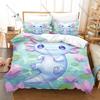 Adorable Axolotl Pattern 3 Piece Bedding Set Soft Washable Duvet Cover for Kids Dorm Room Bedroom Home Textile New bed set