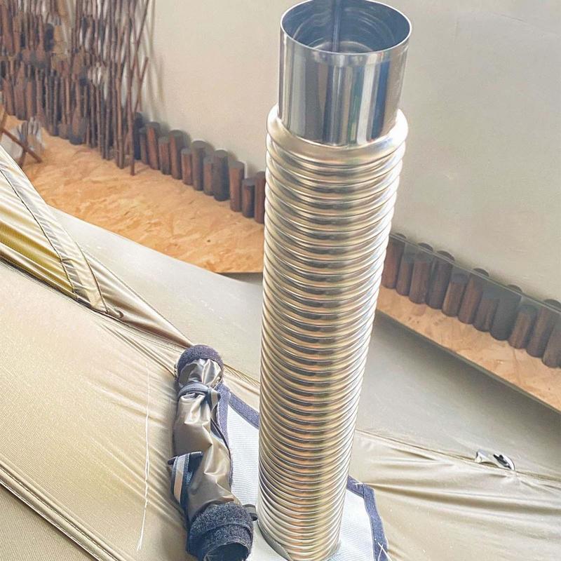 Wood Stove Pipe Stainless Steel Flexible Flue Exhaust Stove Pipe 90 Degree Bendable Chimney Pipe For Outdoor Camping Wood Stove
