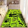 Green Cartoon Punk Art Carpet Suitable As a Non-slip Mat for the Living Room or Bedroom Sofa