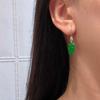 Classic Design Vintage Green Leaf Earrings For Women   Inlaid Natural Chalcedony Drop Earings Wedding Jewelry Gift