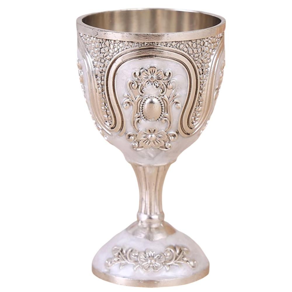 New Vintage Wine Glass Classic Metal European Style Goblet Drinkware White Wine Cup Family Friend Neighbor Gift
