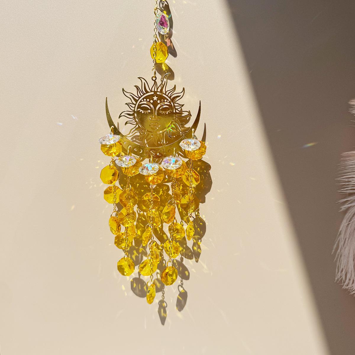 

1Pc Face and Moon Crystal Light Trap, Crystal Ball Prism, Indoor and Outdoor Hanging Decoration, Courtyard Decoration