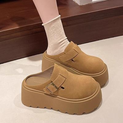 Retro-Taschenkopf-Halbschuhe, kleine Birkenstocks tragen neue lässige faule coole Hausschuhe