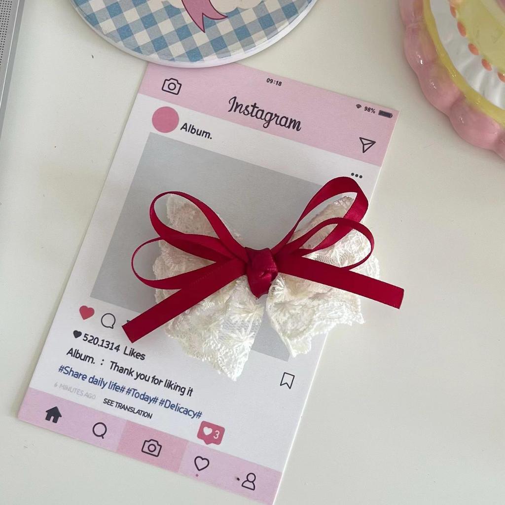 Korean Lace Bowknot Hair Clip for Girls: Handmade, High-end Headwear