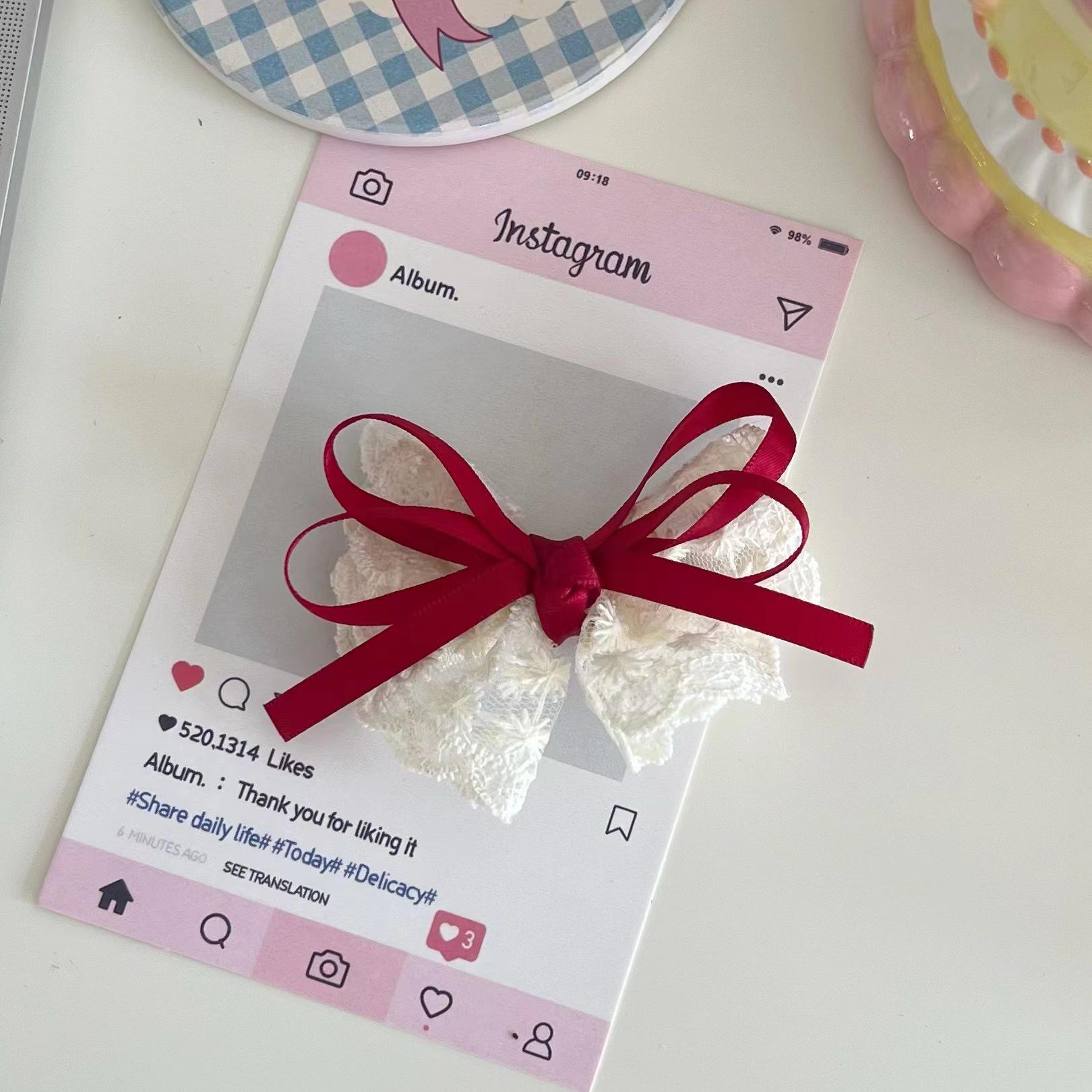 

Корейская кружевная заколка-бант для девочек: Ручная работа, Головной убор высокого класса