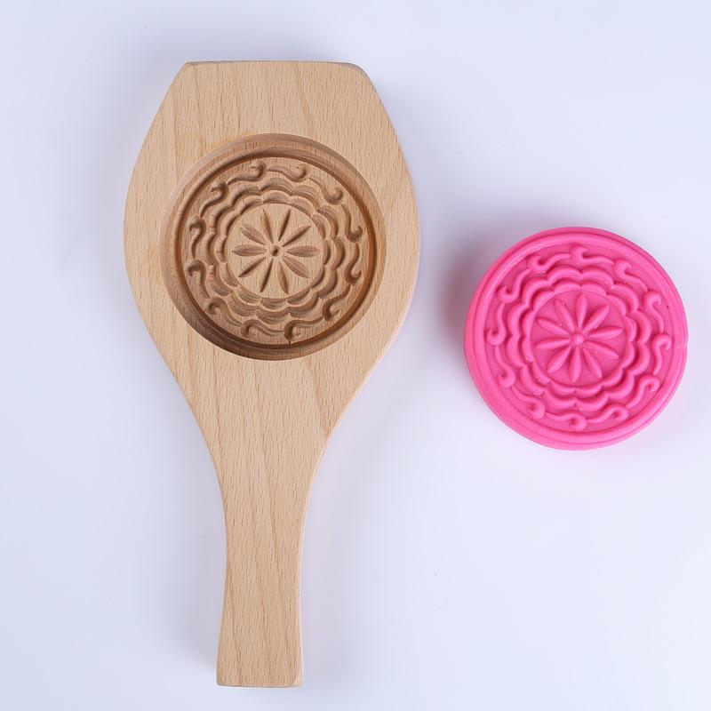 Jin Qiaokai Mid-Autumn Wooden Mooncake Pastry Mold