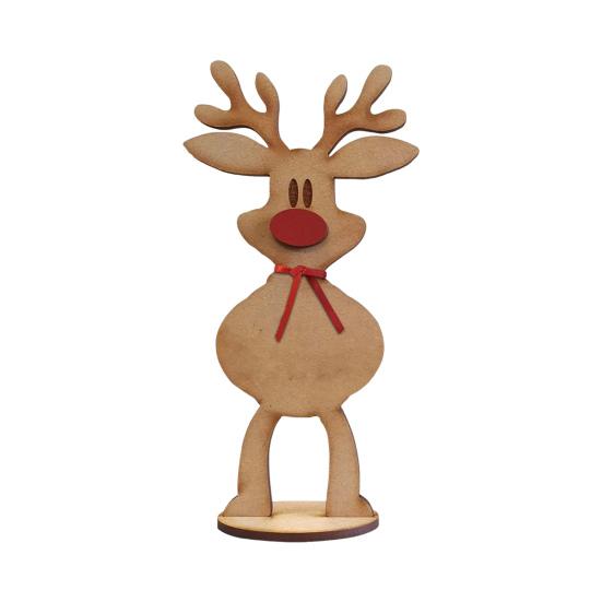 Christmas Freestanding Reindeer Holiday Wooden Standing Reindeer Tabletop Decoration for Xmas Dinner Table Decor