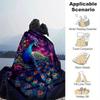 1pc Colorful Peacock Printing Lightweight Flannel Blanket, Comfortable and Warm Blanket, for Camping Sofa Bed and Couch Office, Gift