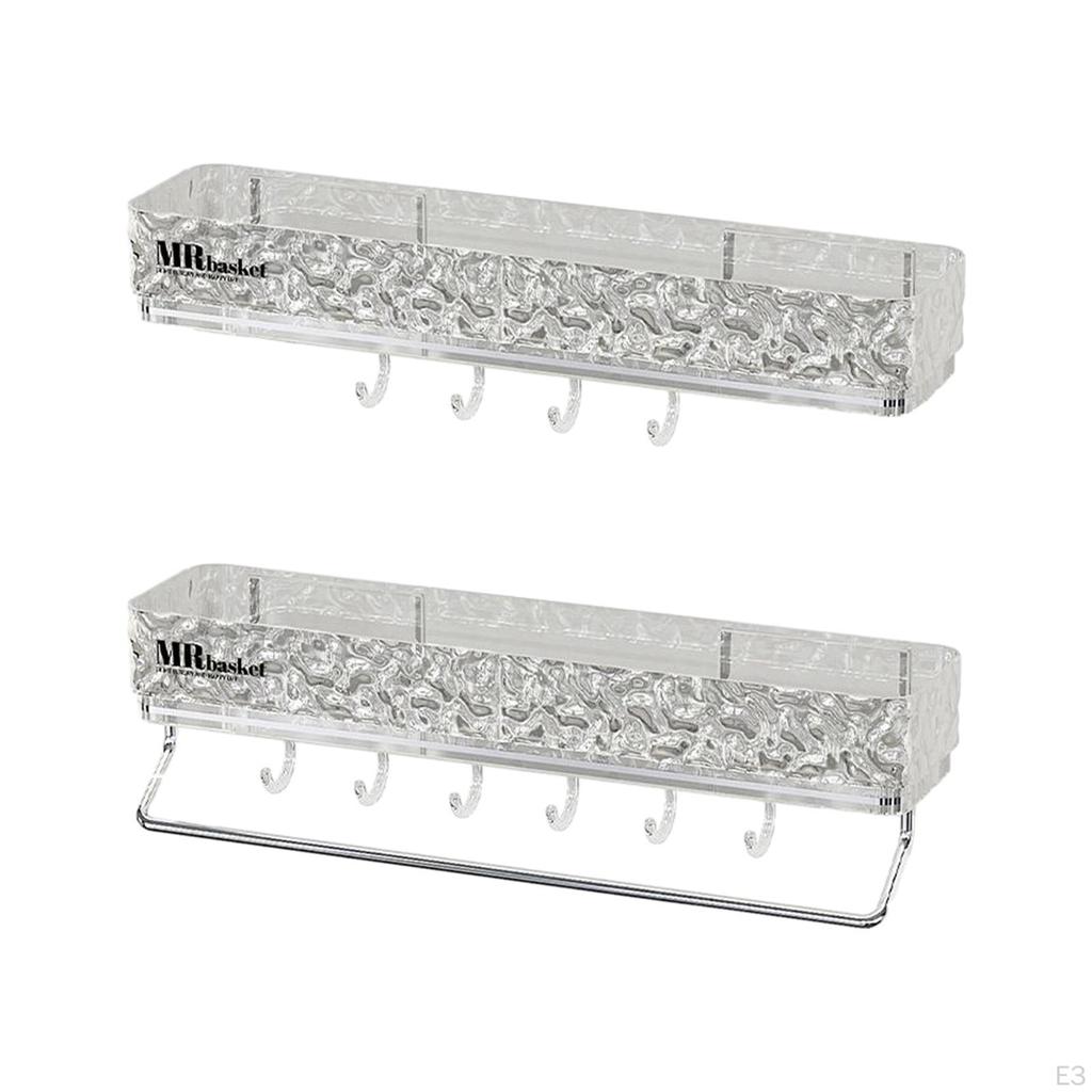 Bathroom Shelf Organizer, Wall Mounted Decorative Storage Rack Shower for