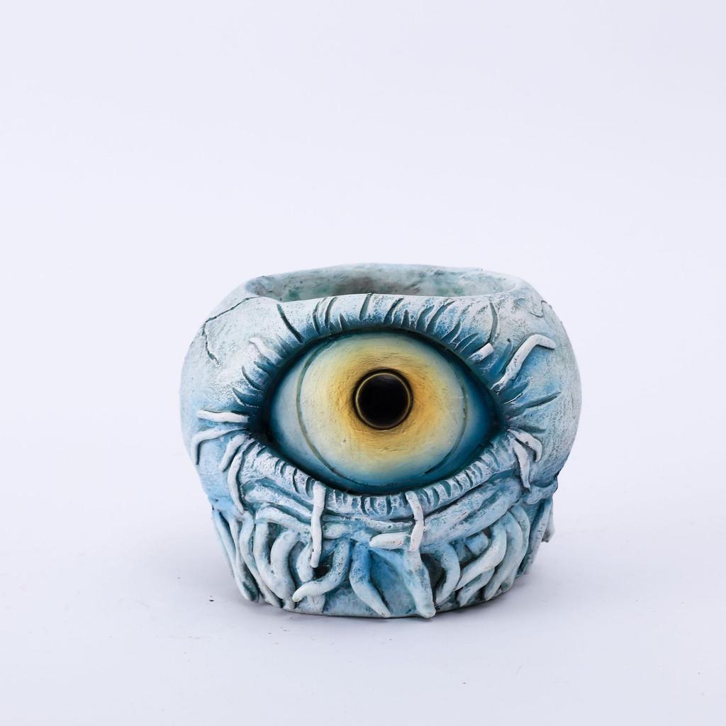 Květináč Monster Eye Kreativní Unikátní Květináč ve tvaru oka, Pryskyřičný Květináč na sukulenty s drenáží, pro Venkovní Zahradní Dekoraci a Domácí Uměleckou Dekoraci