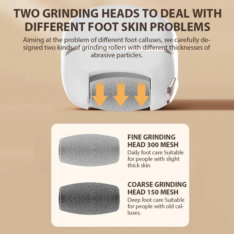 Rechargeable Electric Foot Grinder Dead Skin Remover Calluses Feet Scrubber Electric Foot File Dry Dead Cracked Foot Care Repair