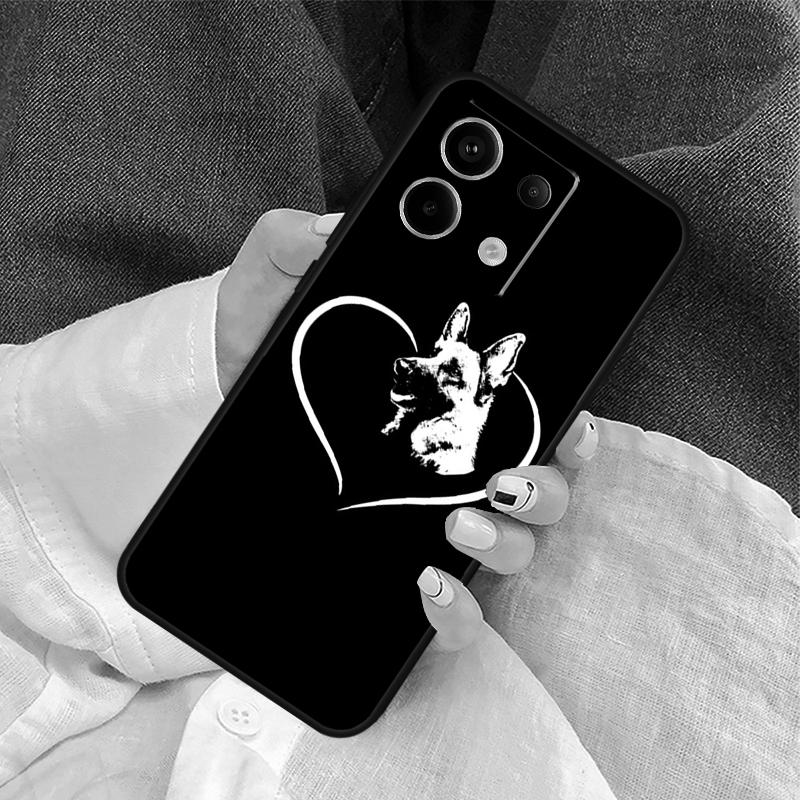 Cartoon German Shepherd Dog Cover For Xiaomi Redmi Note 13 14 Pro 12 11 9 10 9S 10S 11S 12S Redmi 14C 10C 12C 13C Case