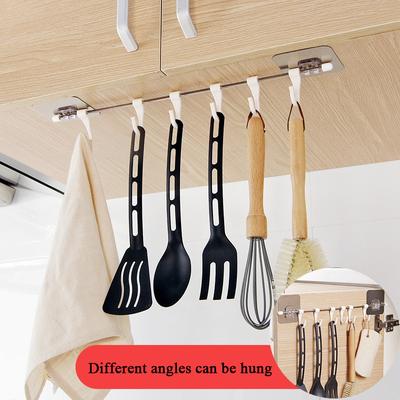 Ganci da Cucina Armadietto 6 Ganci Organizzatore Domestico Portaoggetti Dispensa Cassettiera Utensili Asciugamani Appendiabiti Armadio Porta Asciugamani Scaffale Portaoggetti