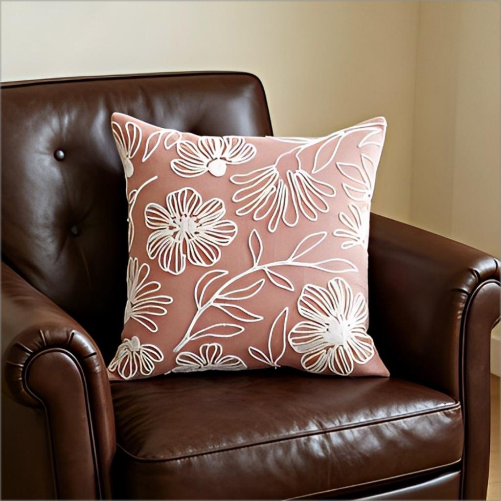 Boho Pink Daisy Floral Throw Pillow Cover Aesthetic Handmade Flower Decorative Cushion Case Forhome Decor