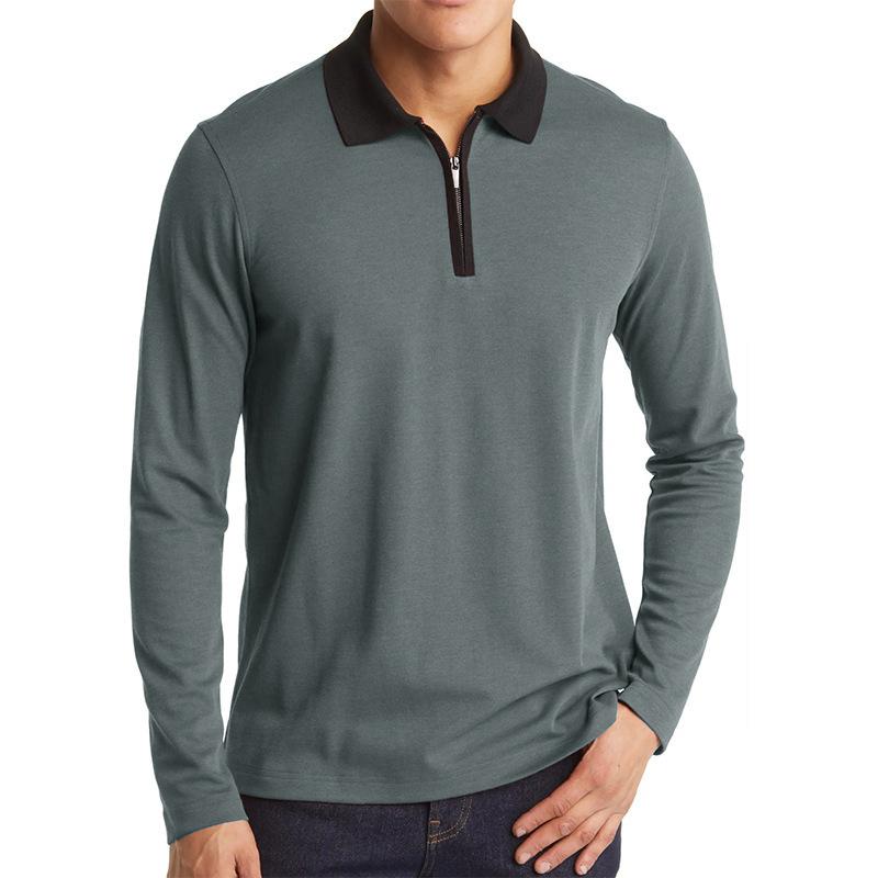

Men’s Long Sleeve Polo Shirt with Contrast Panels S белый