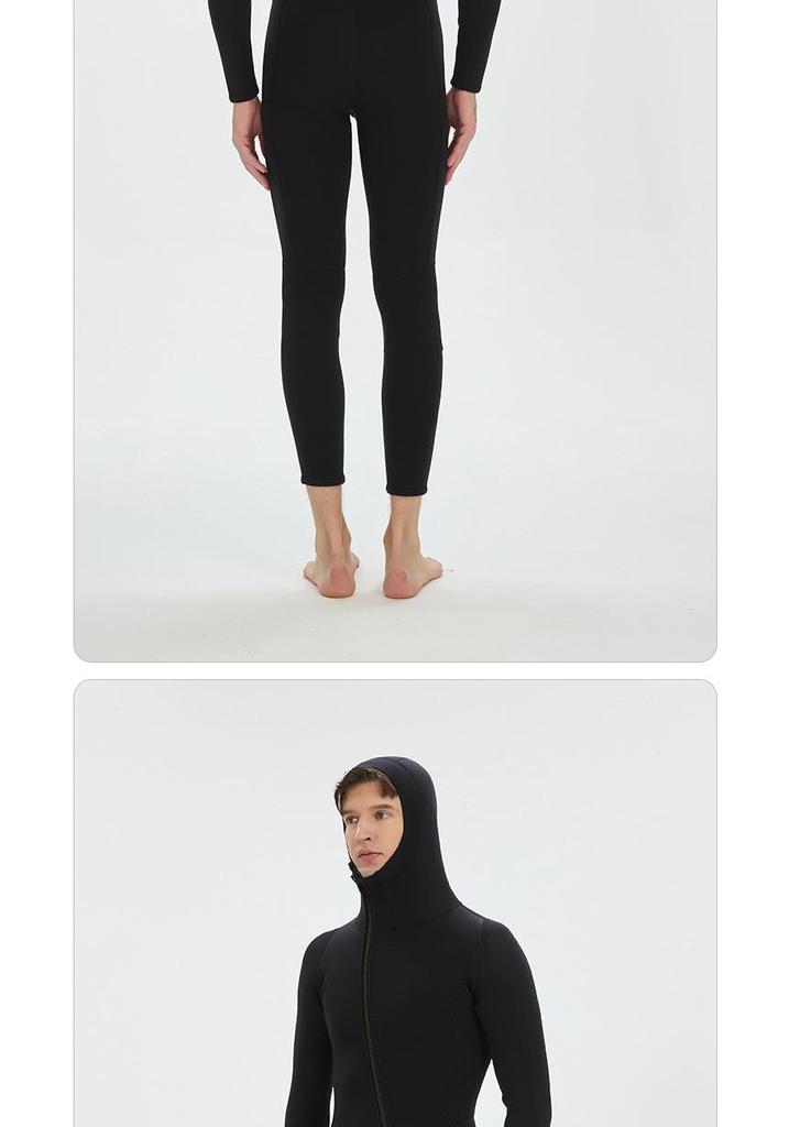 Herren 3mm Neopren Ganzkörper-Neoprenanzug, Rückenreißverschluss, Warm für Schnorcheln & Wintertauchen