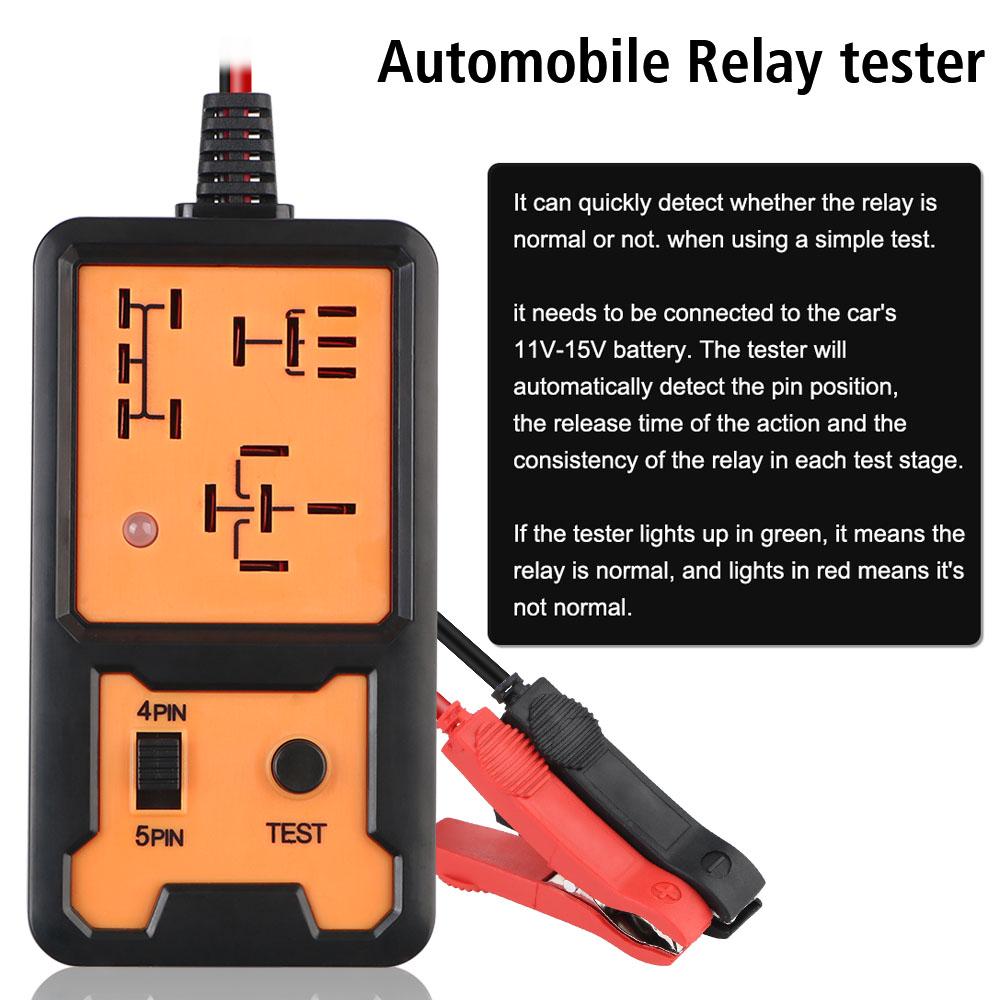 4/5Pin Diagnostic Tools For Car Relay Test Tools 12V Battery Tester LED Indicator Light Checker Automotive Electronic Device