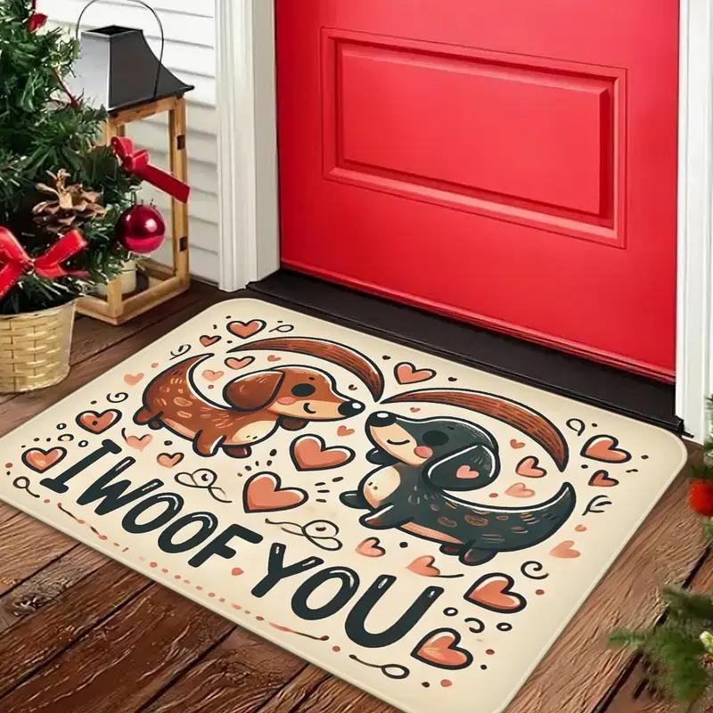 Pet Theme Door Mat With Cute Sloth Corgi Dog Cartoon Patterns Soft Decorative Entryway Rug For Home Indoor  Pet Lovers Decor