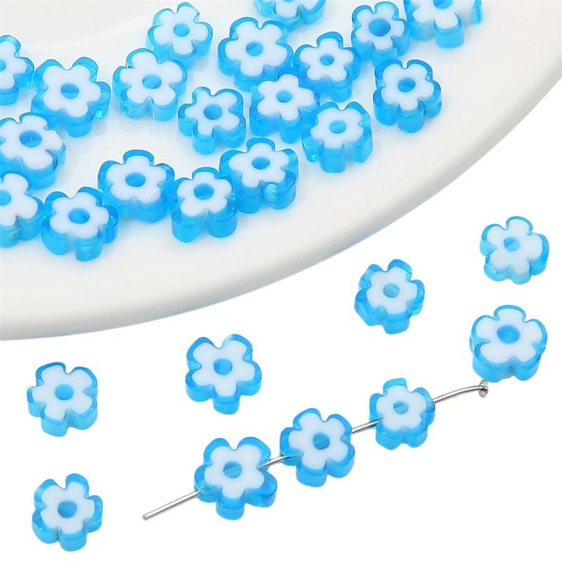 

10 шт. хрустальные стеклянные бусины в виде цветов сливы, свободные бусины-разделители для изготовления ювелирных изделий, браслета «сделай сам», ожерелья 09