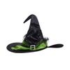 Folds Halloween Witch Hat Satins Wizard Cap Creative Mesh Bow Witch Hat  Performance Props