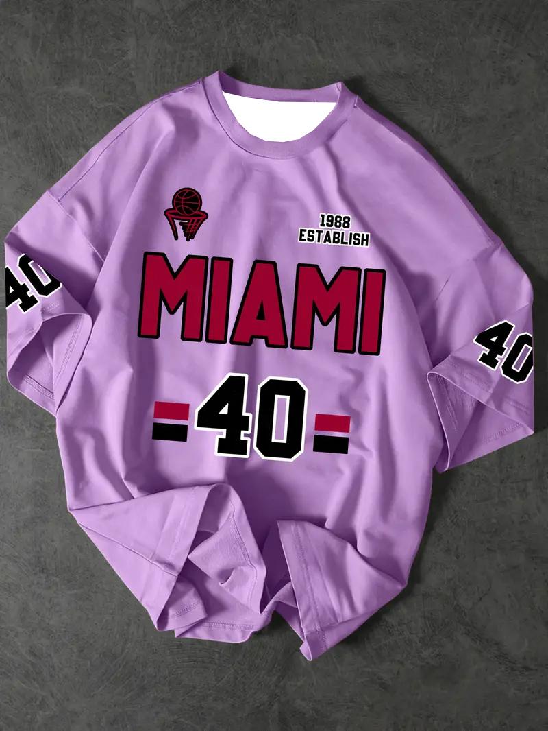 

Мужская спортивная майка Майами №40 с принтом, футболка с коротким рукавом, летняя графическая футболка, джерси большого размера, женская спортивная футболка, топы 4XL