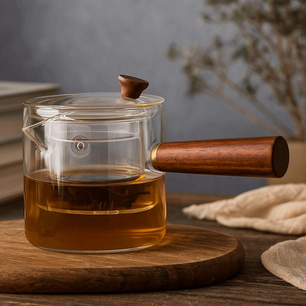 Heat-resistant Glass Teapot Filterable Thickened Glass Borosilicate Glass Teapot High Borosilicate Glass Loose Leaf Tea Strainer