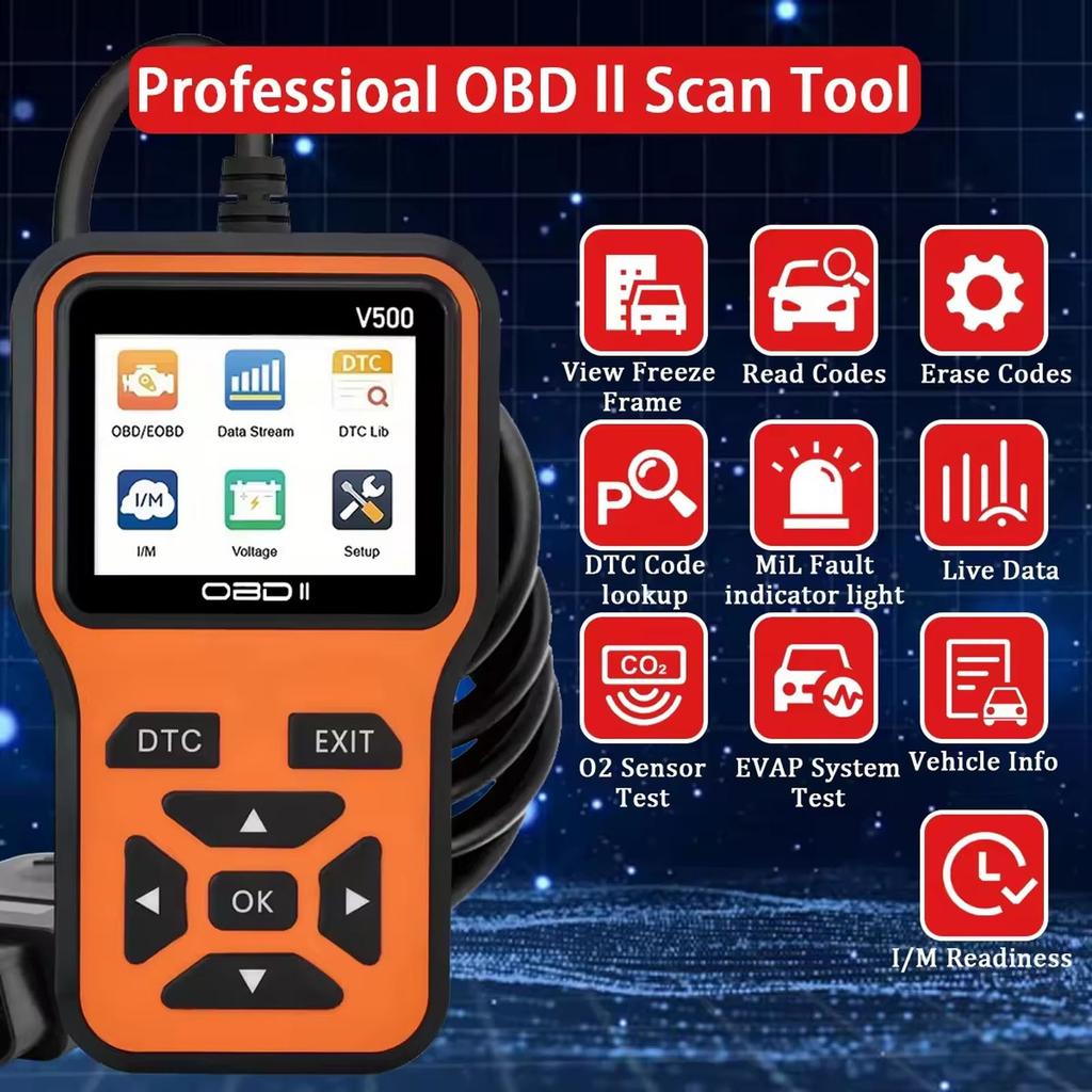 Instrument de Diagnosticare Scanner OBD2 - Instrument Scanner Cod Lumină Martor Motor, DTC, Flux de Date, Pregătire I/M, Instrument Scanare Mașină și Camion Pentru Toate Vehiculele