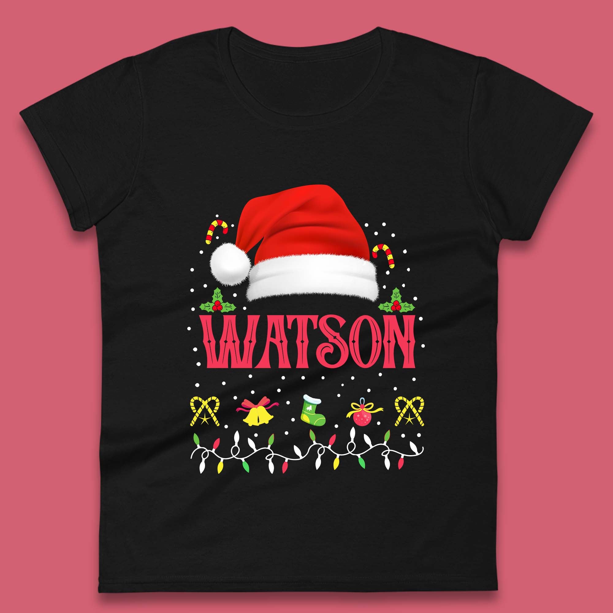 Personalised Christmas Santa Claus Hat Womens T Shirt Mens Tops Tees Unisex 2XL