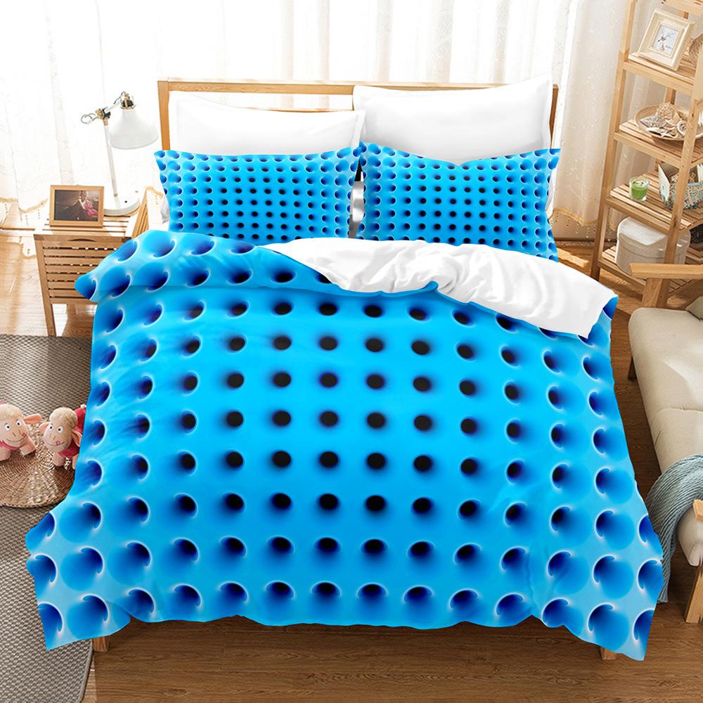 3D Digital Printing Three-Piece Bedding Hole Quilt Cover