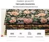 250G Ethnic Style Floral Jacquard Polyester-Cotton Fabric