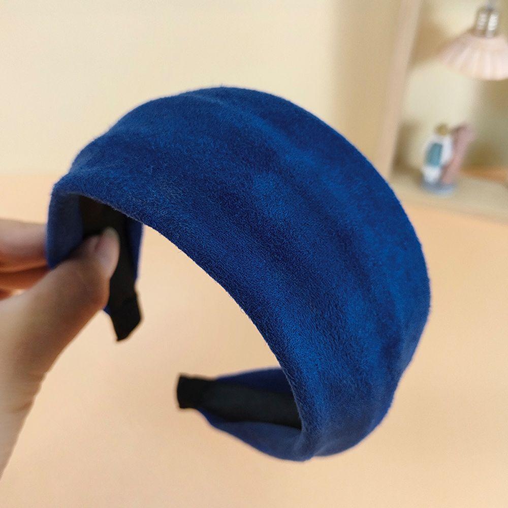 Wide Hairband Vintage Solid Color Women Headband Sweet Hair Hoop Suede Korean Style Hair Hoop