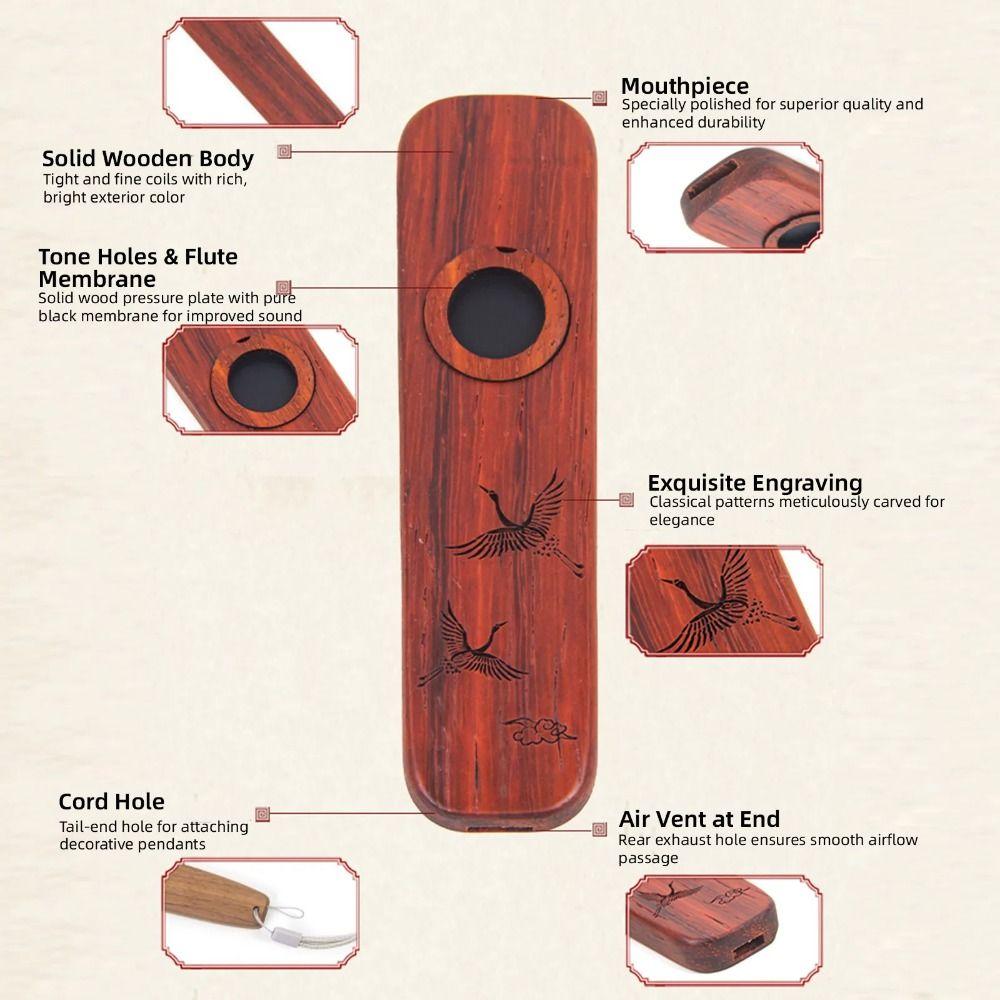 Portable Wind Instrument Professional Musical Instruments Flutes Wooden Kazoo Kids Gift