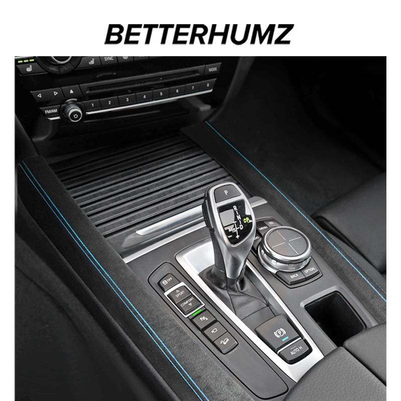 For BMW X5 F15 Made of Alcantara Car Interior Center Console Gear Shifter Side Trim Strip Performance Sticker Tuning Accessories