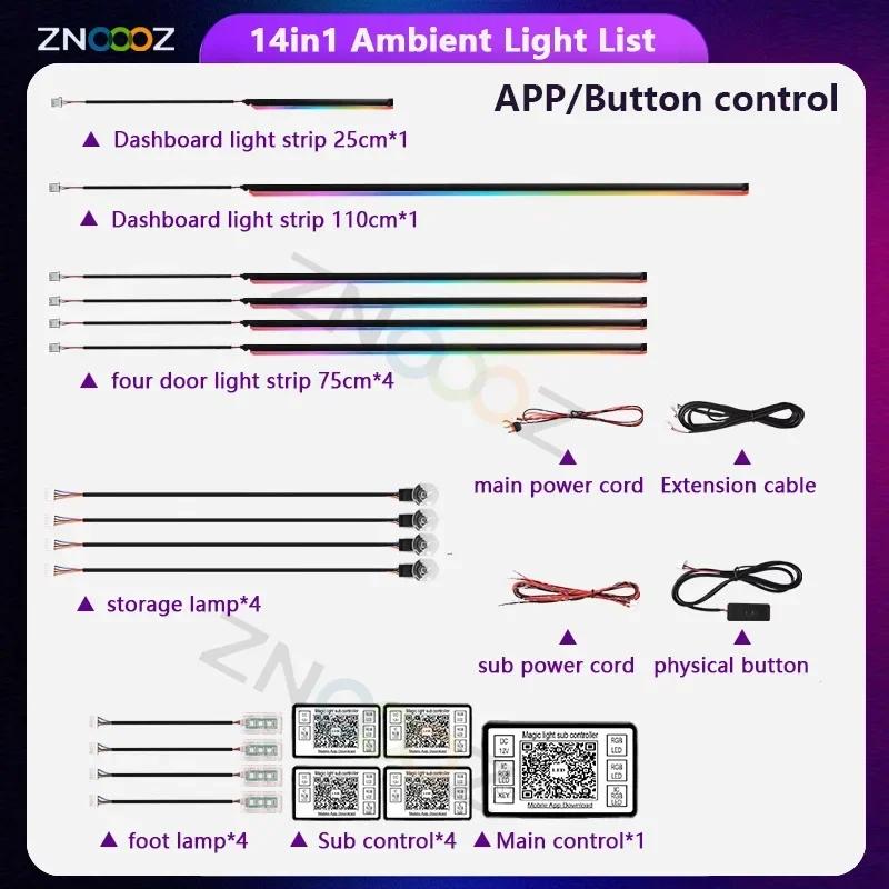 For Cadillac ATS 22in1 RGB Car Interior Acrylic Car Ambient Lights RGB Hidden Acrylic Strip Decoration Atmosphere Accessories