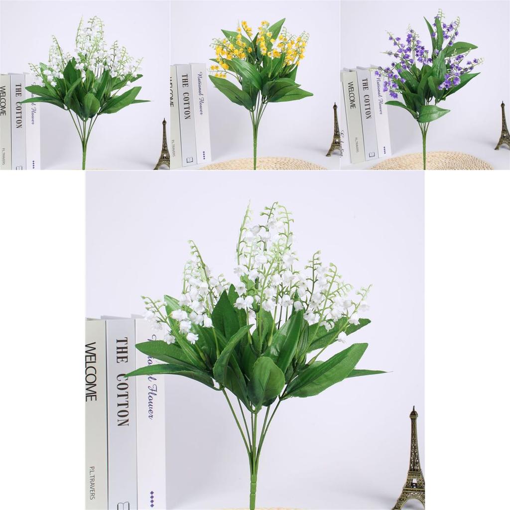 Beautifully Crafted 7 Branch Fake Lily Of The Valley Bouquet For Luxurious Event Decoration