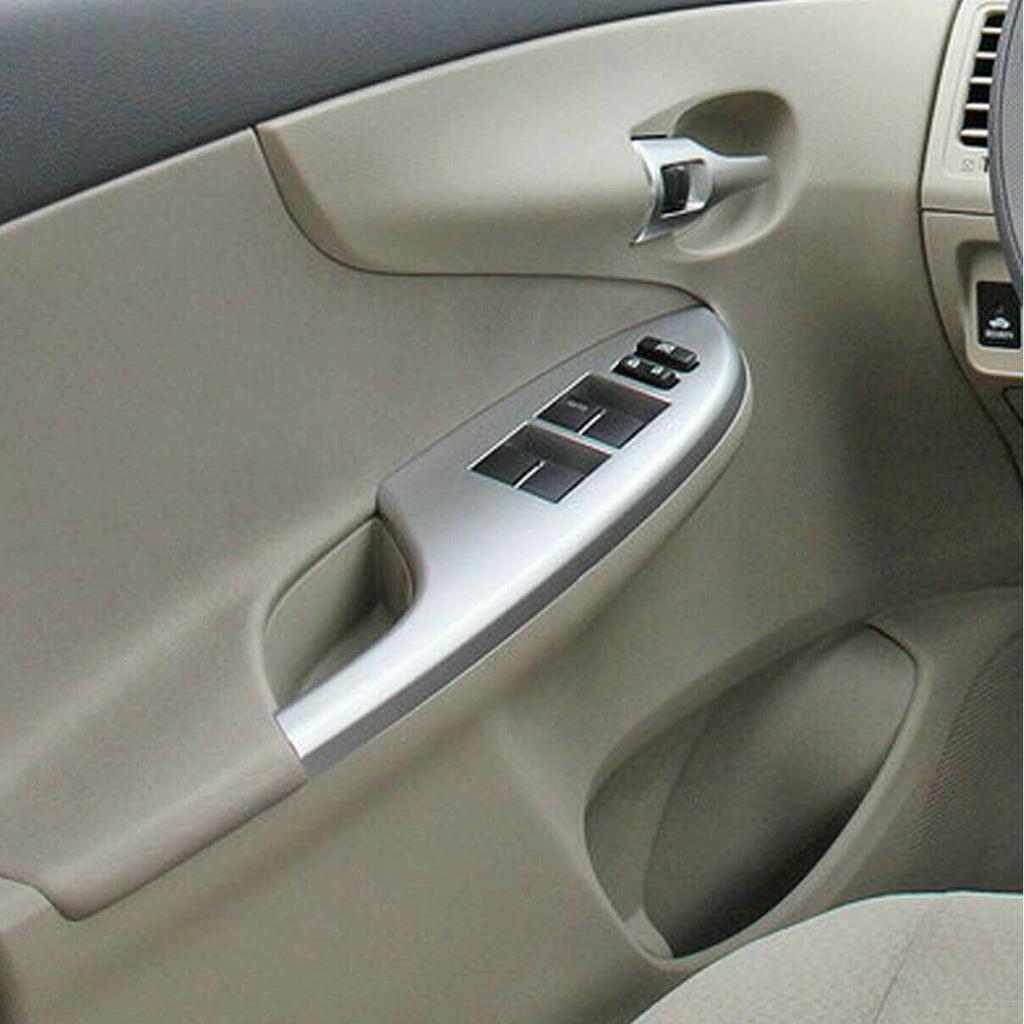 Door Window Switch Bezel Front Side for Toyota Corolla 2009 2010 2011 2012 2013 Door Armrest Panel Trim Cover Silver (Left (Driver) Side)