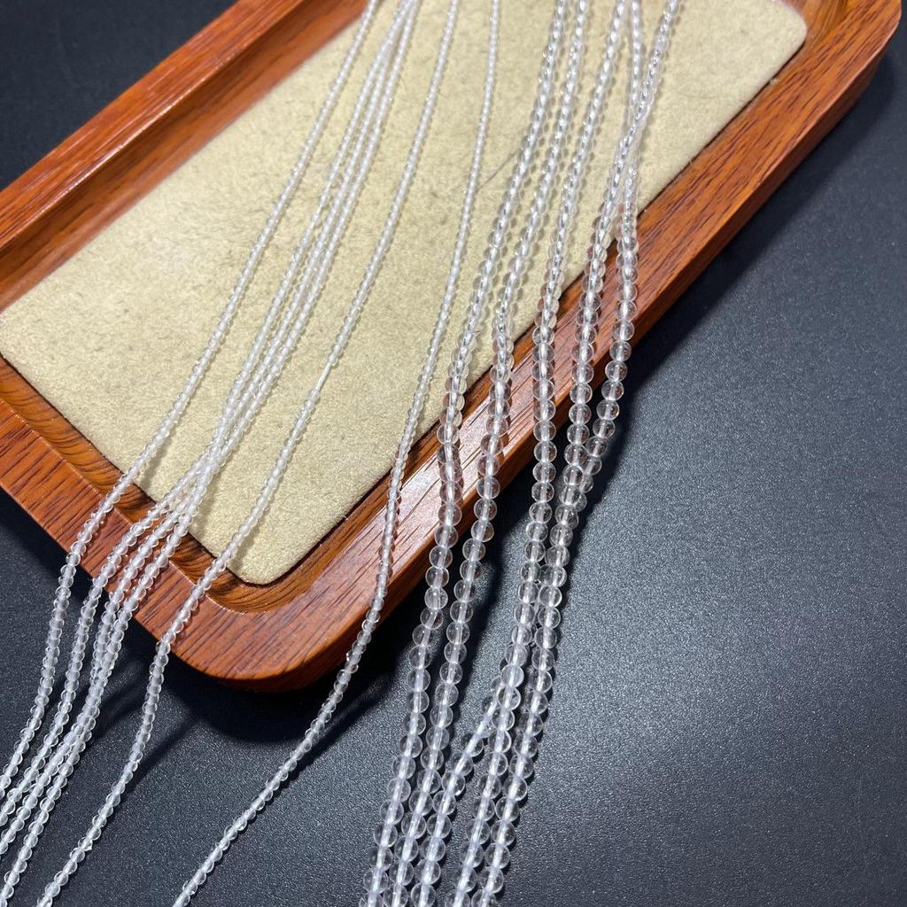 Weiße Kristall-Rundperlen, 2/3 mm, lose Perlen für DIY Halsketten- & Armbandzubehör