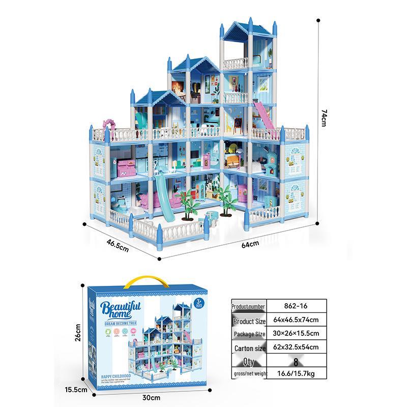 DIY Princess Dollhouse Castle Villa for Girls