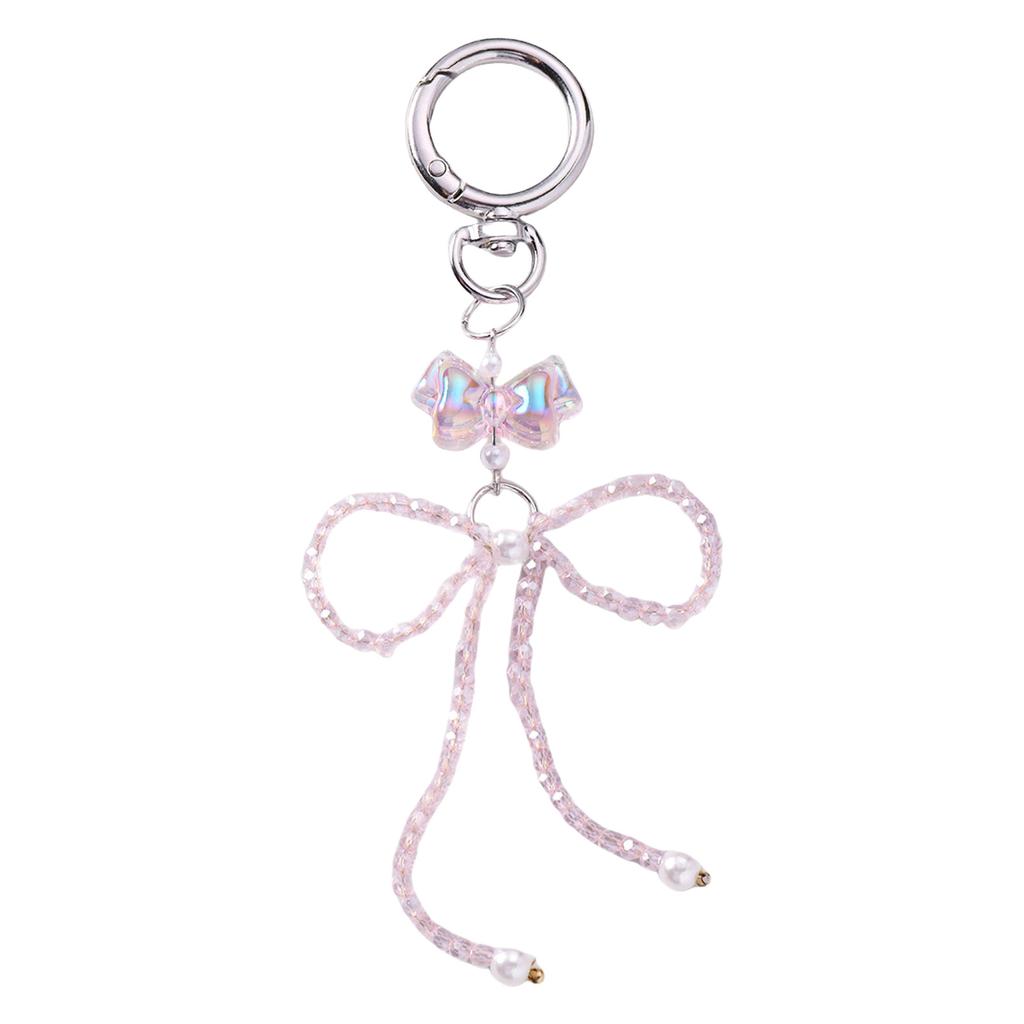 Stylish Bowknot Keychain Beaded Butterfly Knot Pendant for Women Handbags and Backpacks Colorful Key Chain Ornament