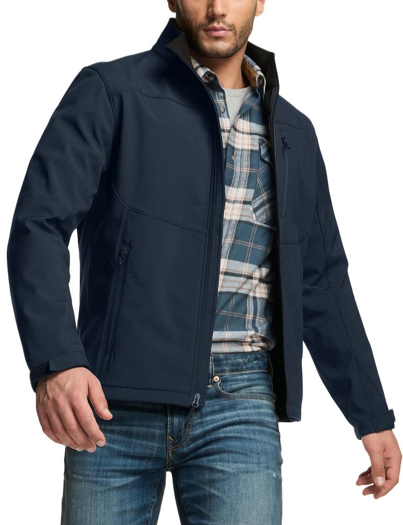 Soft Shell Jacket Fleece Lining Soft Shell Midlayer Running Casual Mountain Climbing Full Zip Jacket Outer Parka For Winter [Tesla] Men's