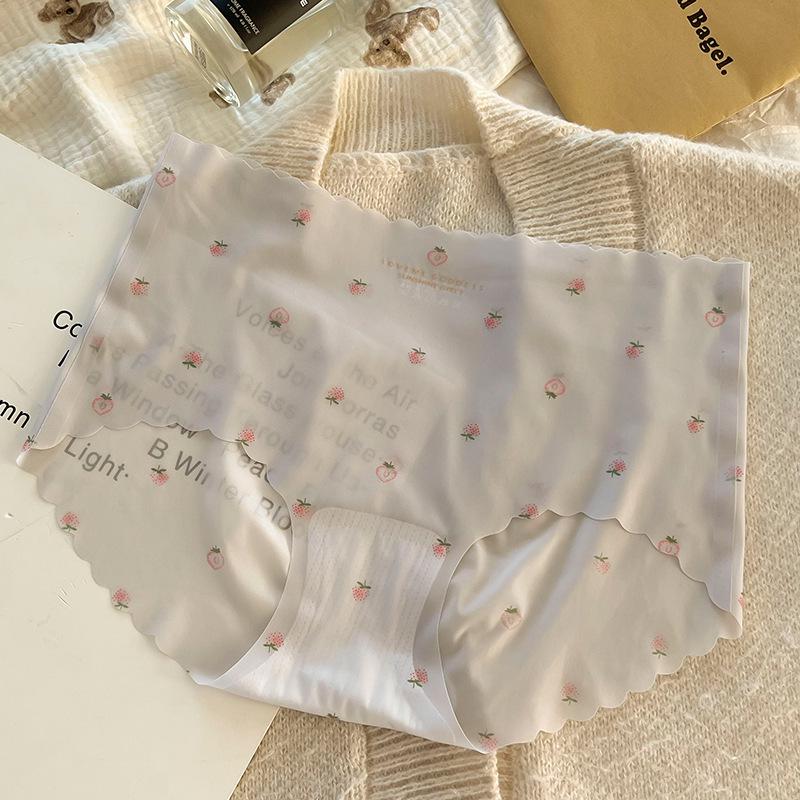 Ice Silk Polka Dot Seamless Quick-Dry Women's High-Waisted Breathable Antibacterial Panty