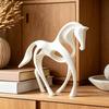 Office Desk Decoration 3D Printed Abstract Horse Statue, Minimalist Hollow White Figurine for Matte Figure Decor, Animal Shape Ornament Home