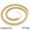 KALEN Gold Color Double Row Stainless Steel Bracelet for Men Hip Hop Cuban Link Necklace Extension Thick Waterproof Jewelry Gift